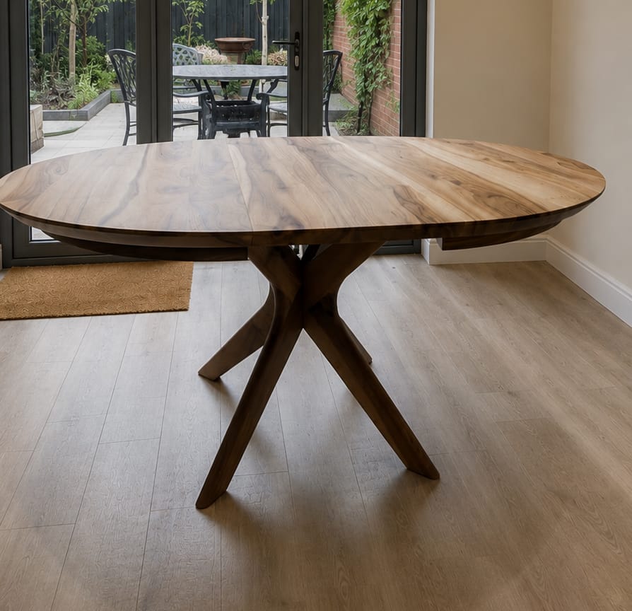 Customer photo review of Bibi Extendable Round Oak Dining Table