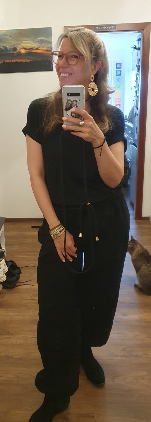 Customer photo review of Buddha Stones Damen Haremshose aus reiner Baumwolle, schlicht, schwarz, elastische Taille