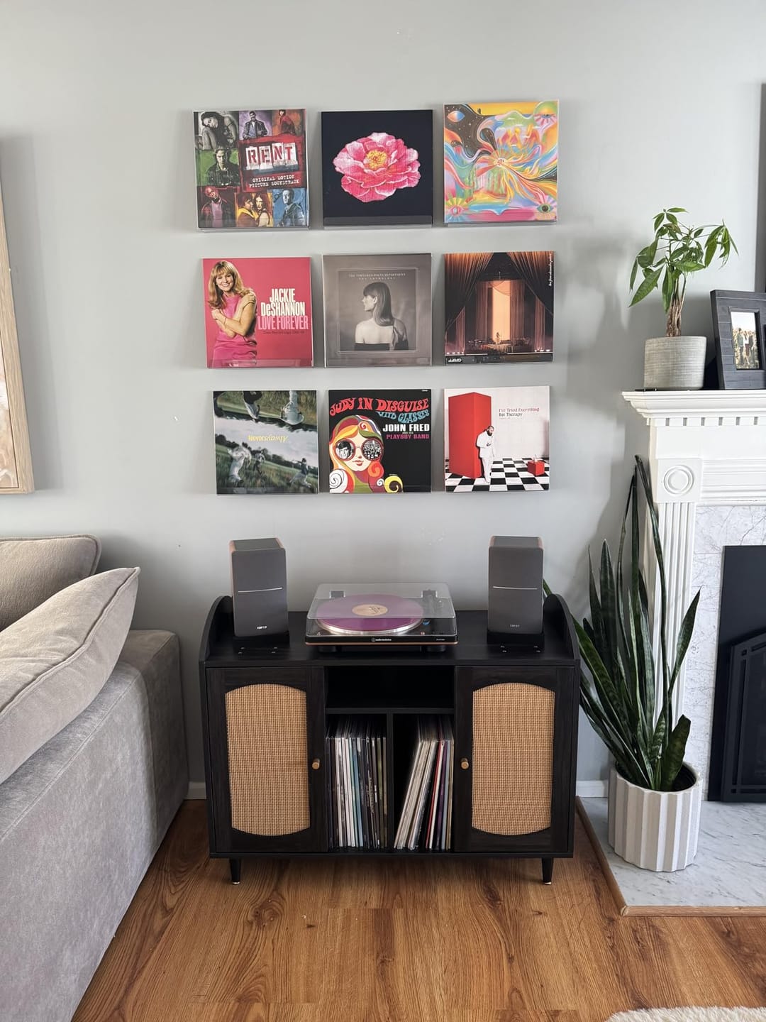 Customer photo review of 38" Rattan Door Record Player Stand
