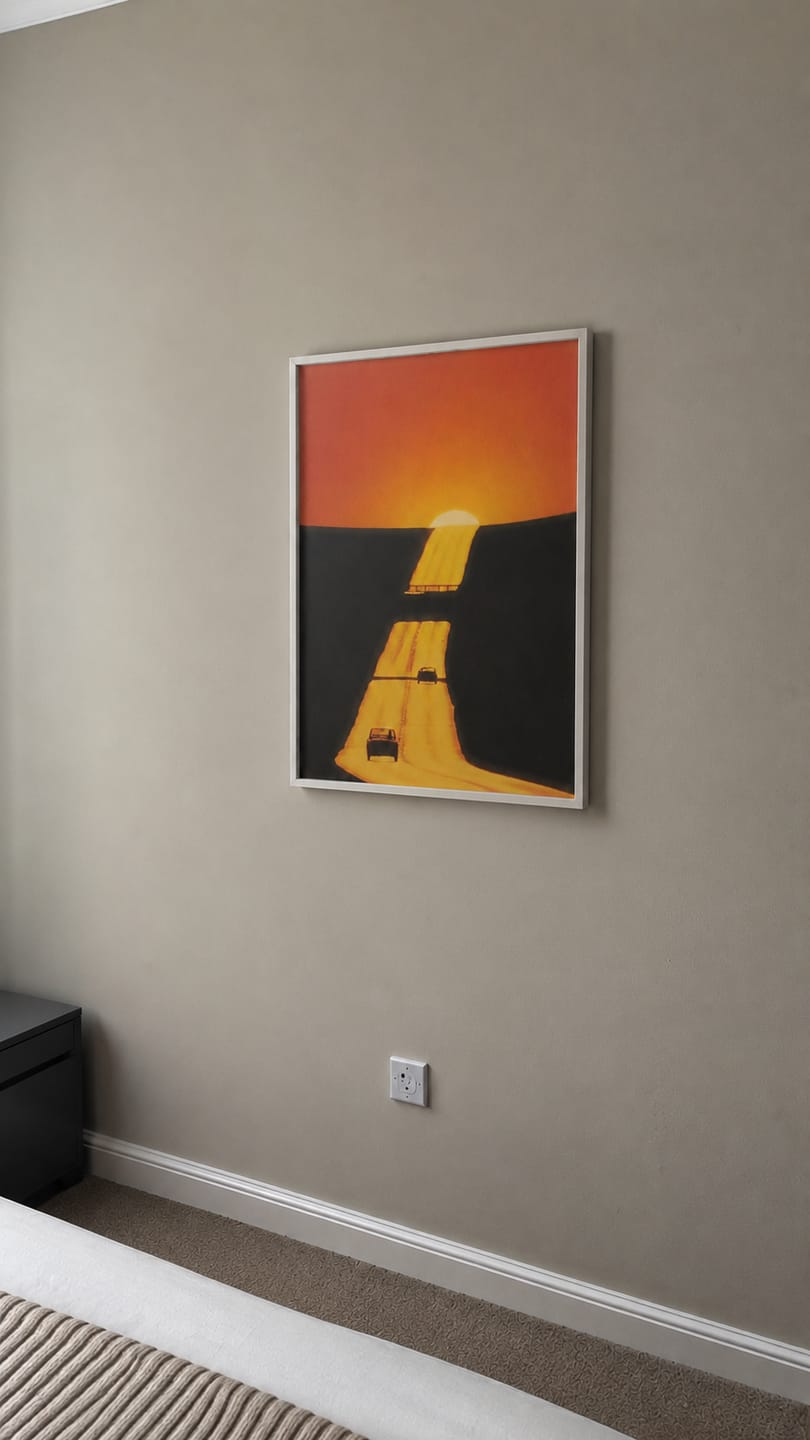 Customer photo review of Golden Exit Sunset Road Wall Art