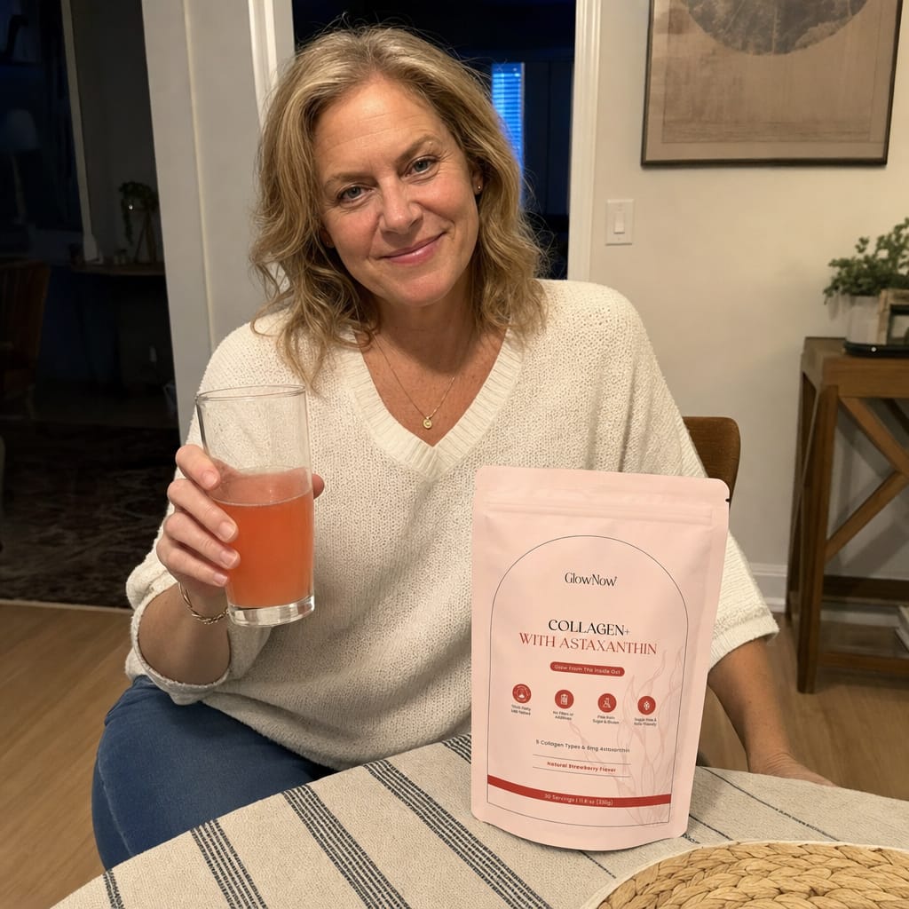 Customer photo review of GlowNow™ Collagen+ with Astaxanthin
