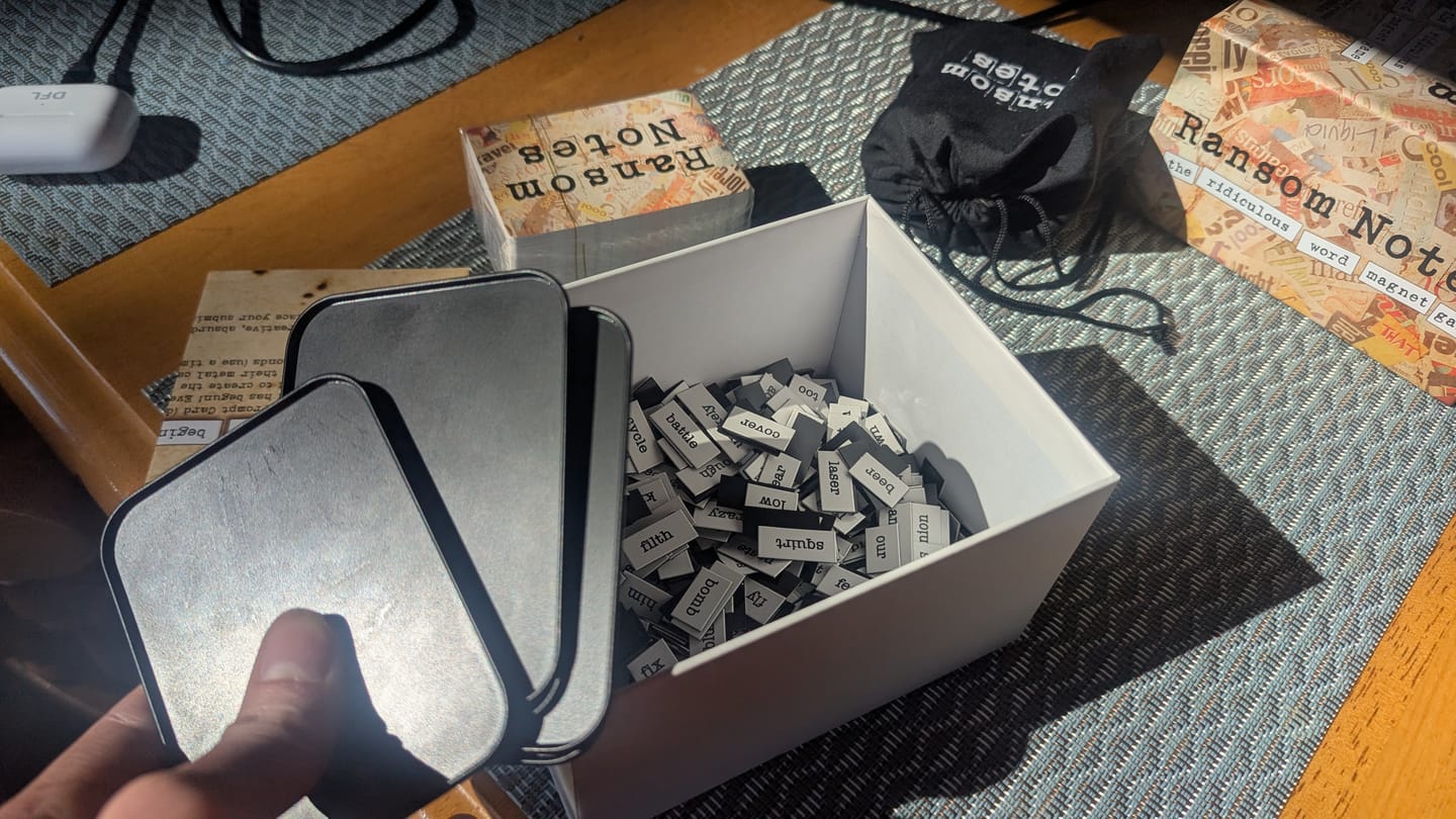 Customer photo review of Ransom Notes: Base Game + Expansion Pack Combo
