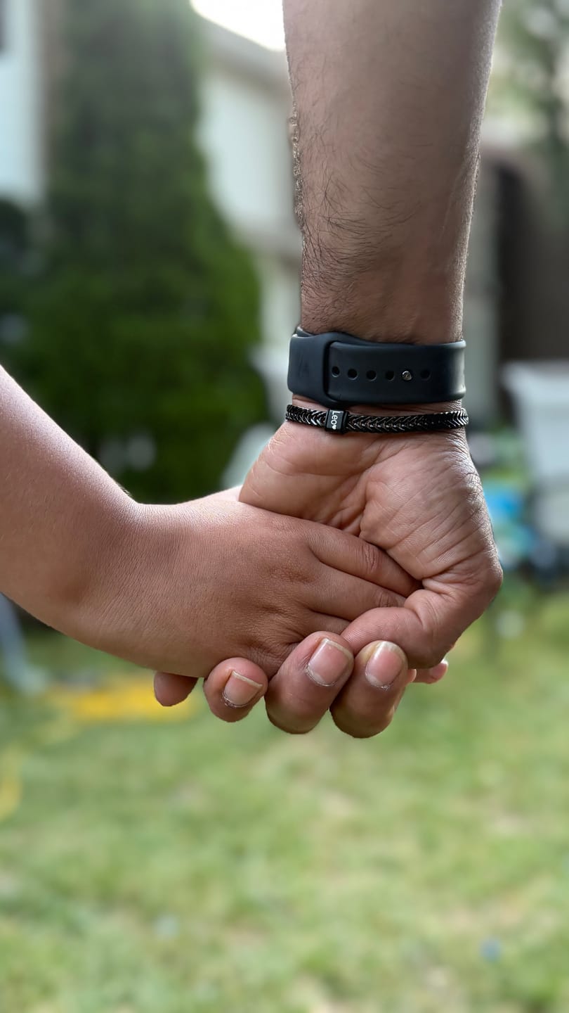 Customer photo review of Dan Bracelet With Kids’ Names- Black