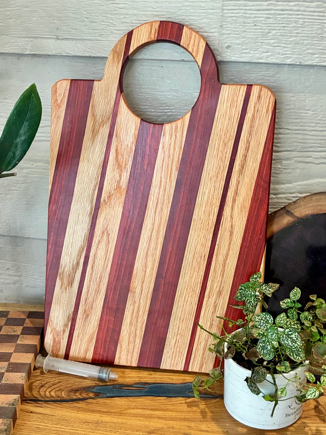 Customer photo review of 18x11.75" Round Handle Grip Charcuterie Board Acrylic Router Template