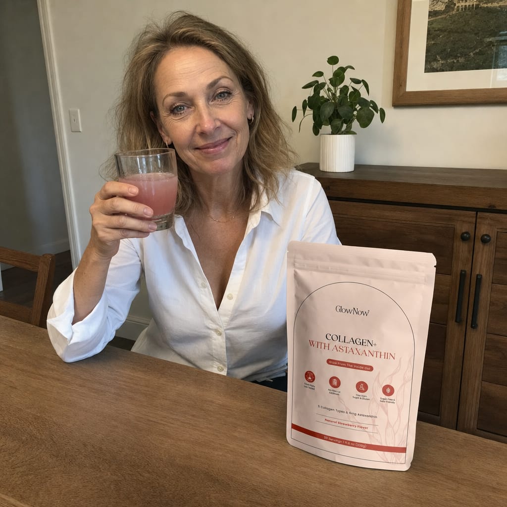 Customer photo review of GlowNow™ Collagen+ with Astaxanthin