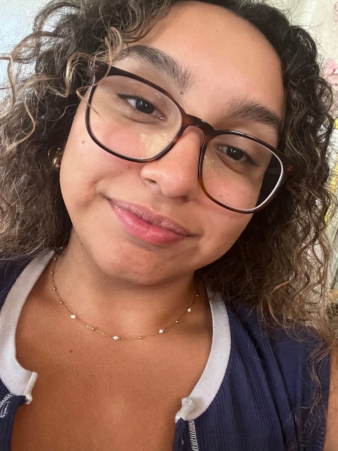 Customer photo review of Dainty Fresh Water Pearl Necklace