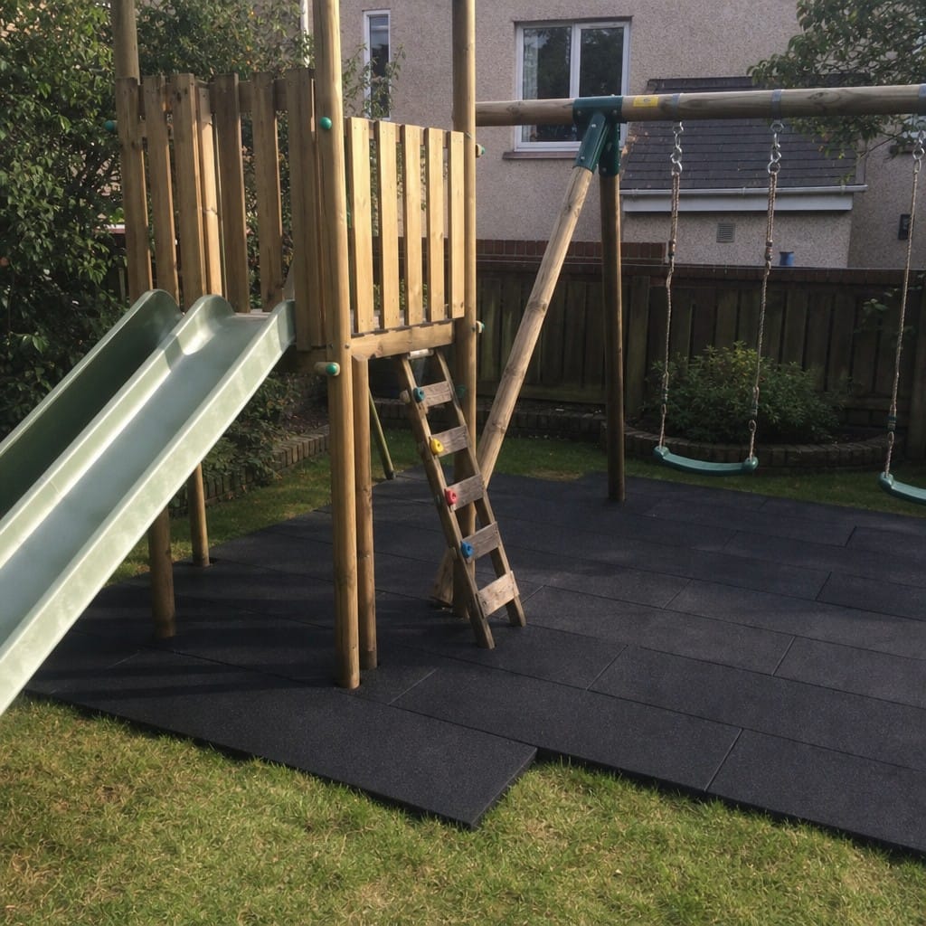 Customer photo review of TitanForce Pro 20mm Rubber Gym Flooring Tiles 100x50cm | Precision Moulded | UK Stock