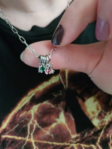Customer photo review of Timeless Family Birthstone Necklace