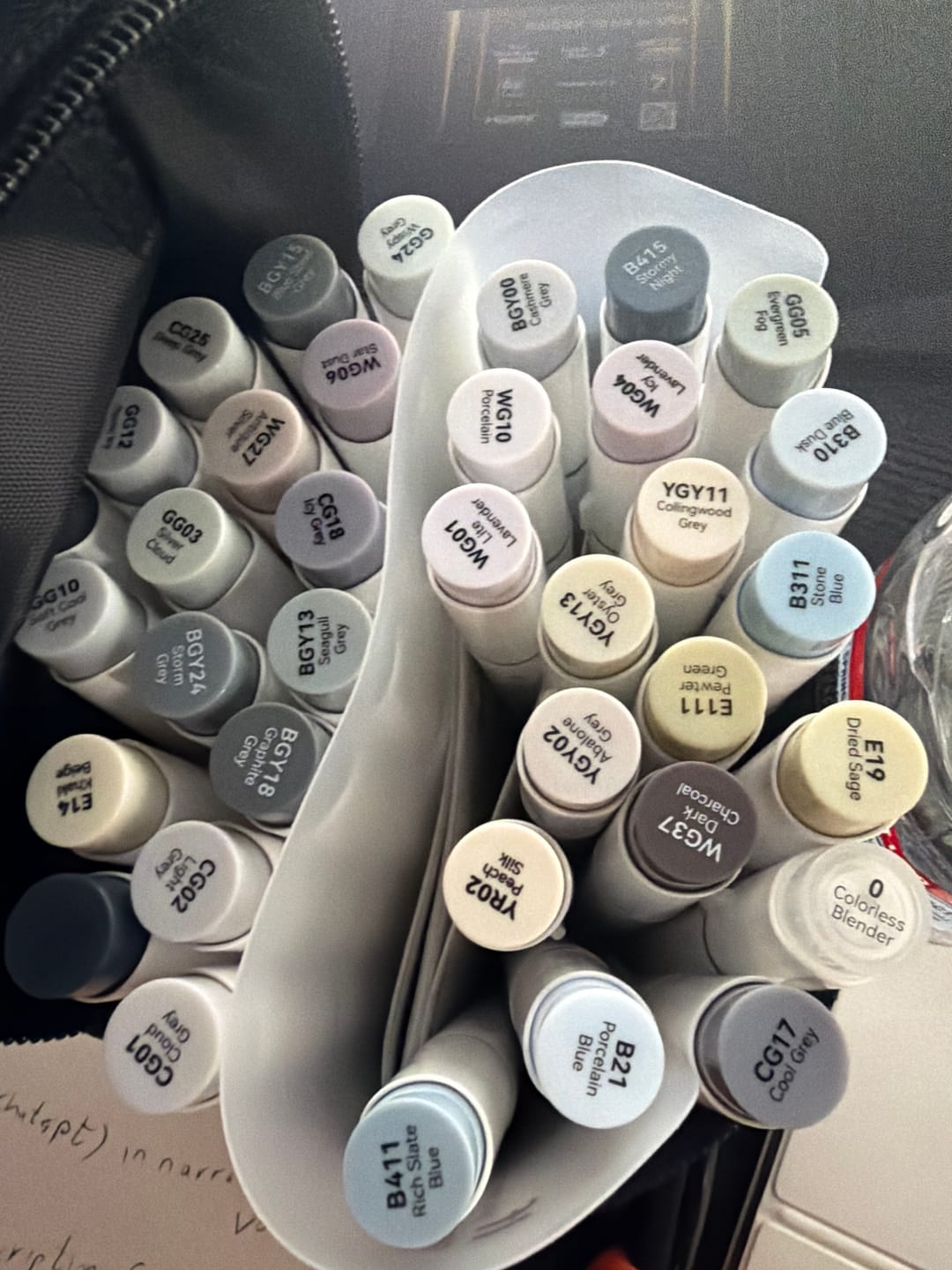 Customer photo review of Ohuhu Honolulu 36 Gray Tone Colors Dual Tips Alcohol Art Markers (New Color Codes)