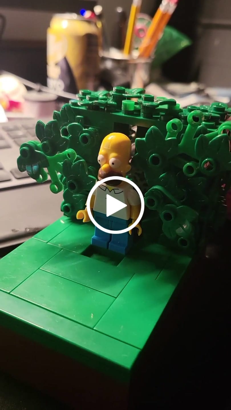 Customer video review of Buildable Homer in the Bushes Display Set