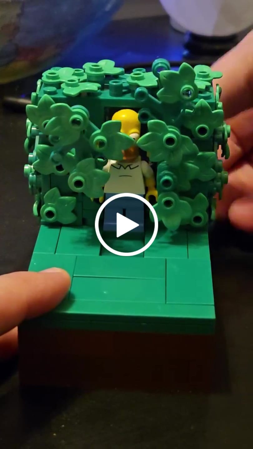 Customer video review of Buildable Homer in the Bushes Display Set