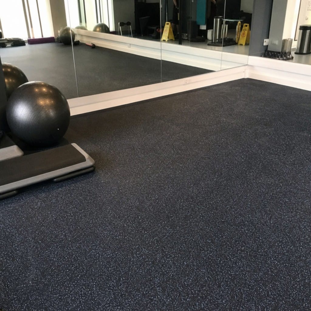 Customer photo review of 12mm Commercial Rubber Gym Tiles | 1m² Per Tile | Blue/Black & White/Black