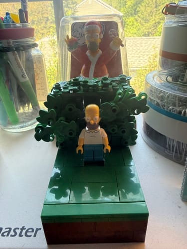Customer photo review of Buildable Homer in the Bushes Display Set