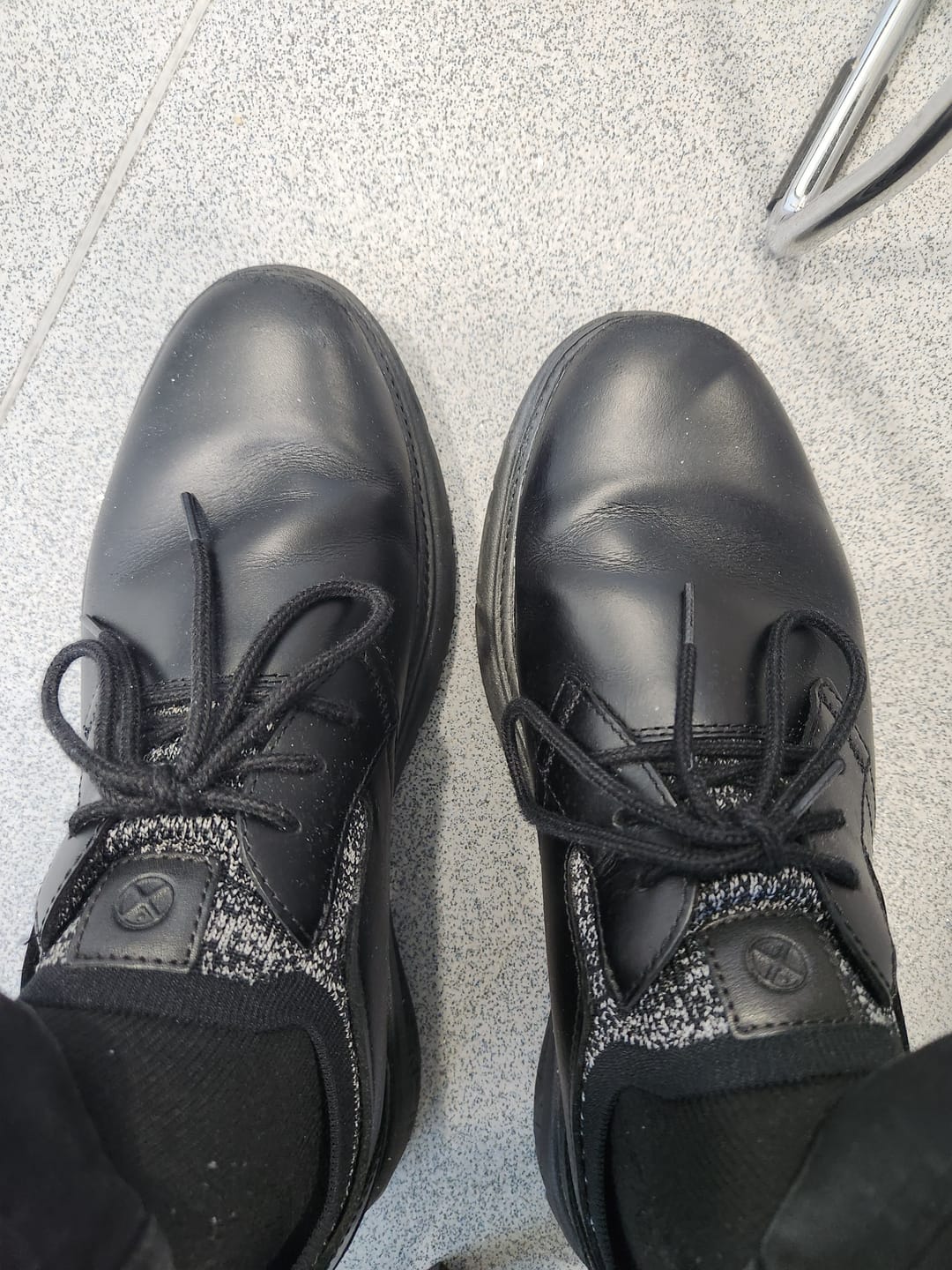 Customer photo review of Black/Black Excel Lace Up Shoes
