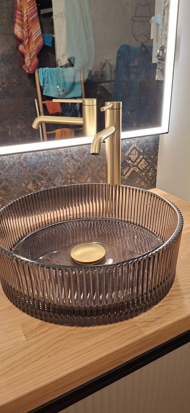 Customer photo review of Mitigeur de salle de bain or brossé