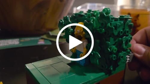 Customer photo review of Buildable Homer in the Bushes Display Set