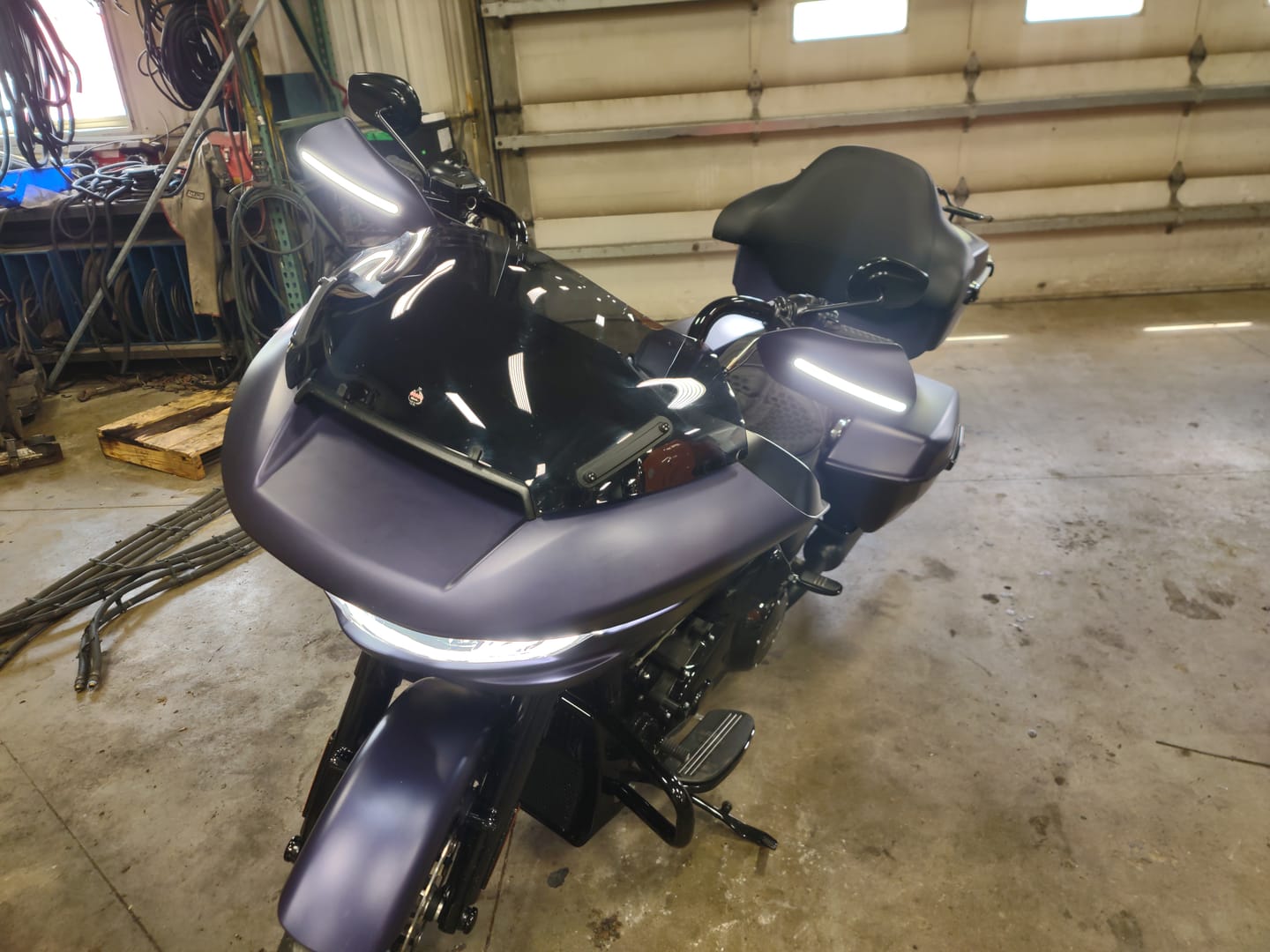Customer photo review of Color Matched hand guard with LED for Touring & Softails fit for 2009-2026