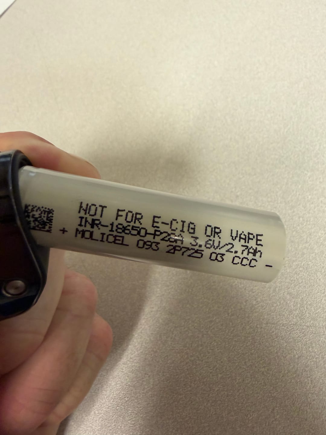 Customer photo review of Molicel P28A 18650 2800mAh 35A Battery