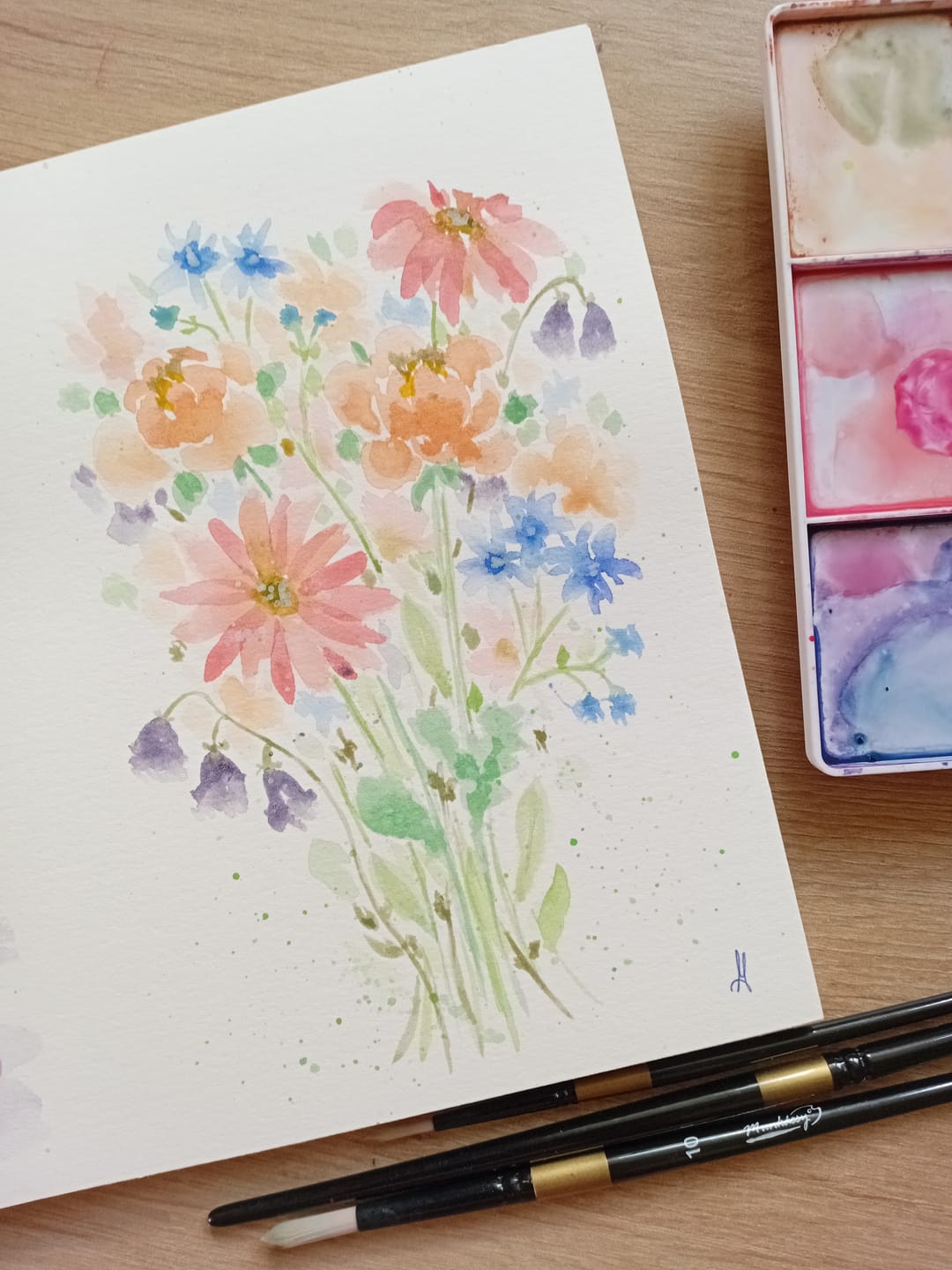 Customer photo review of Ohuhu Wailua Cotton-Top Watercolor Pad