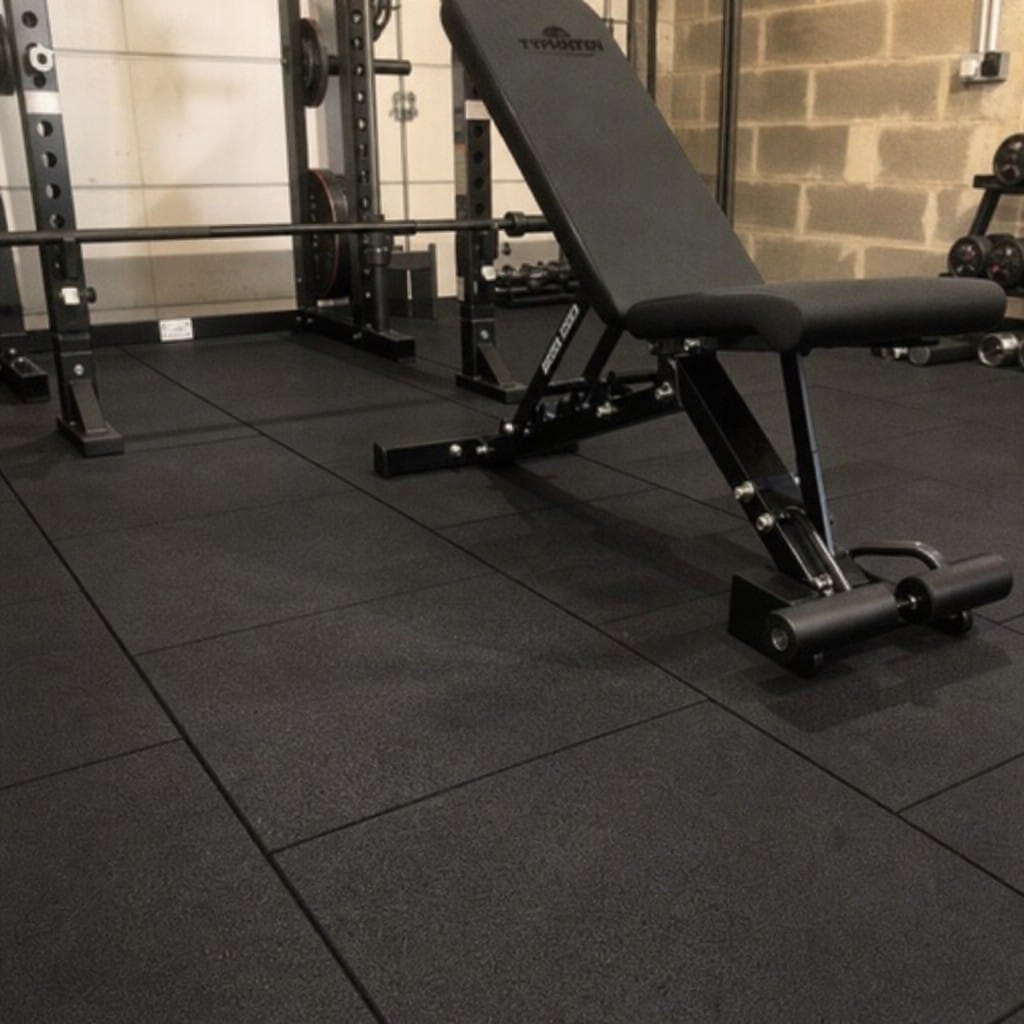 Customer photo review of TitanForce Pro 20mm Rubber Gym Flooring Tiles 100x50cm | Precision Moulded | UK Stock