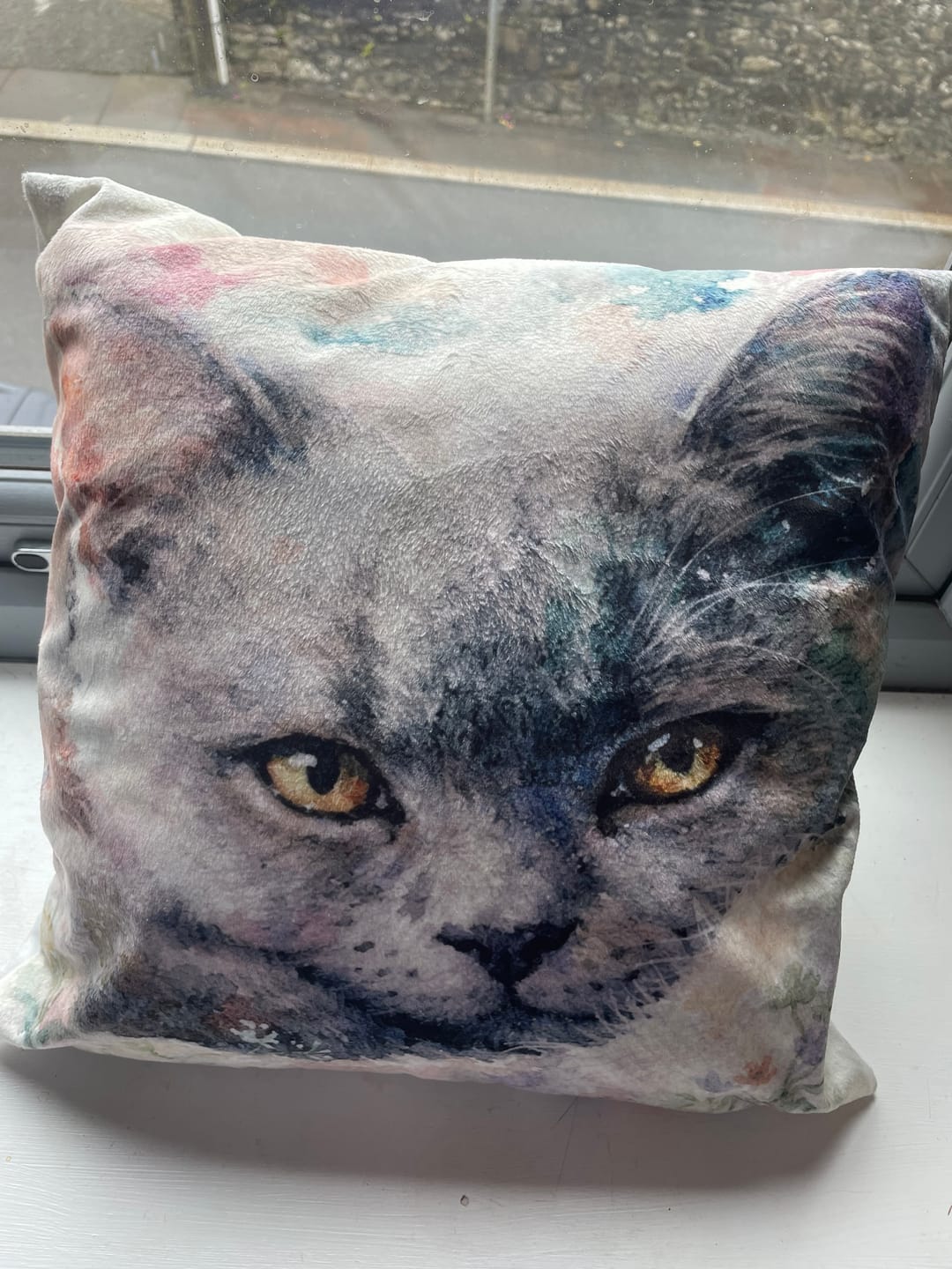 Customer photo review of Watercolour - Personalised Pillow