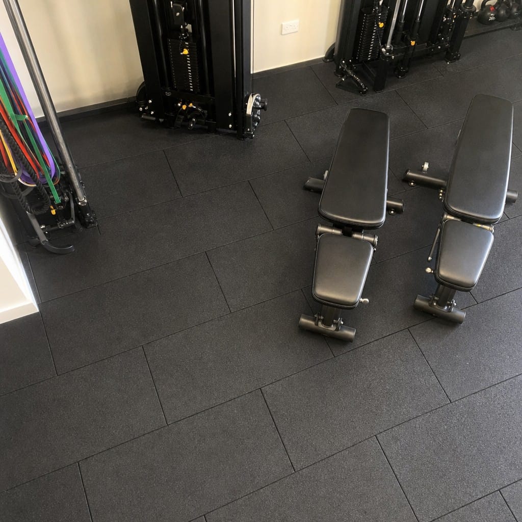 Customer photo review of TitanForce Pro 20mm Rubber Gym Flooring Tiles 100x50cm | Precision Moulded | UK Stock