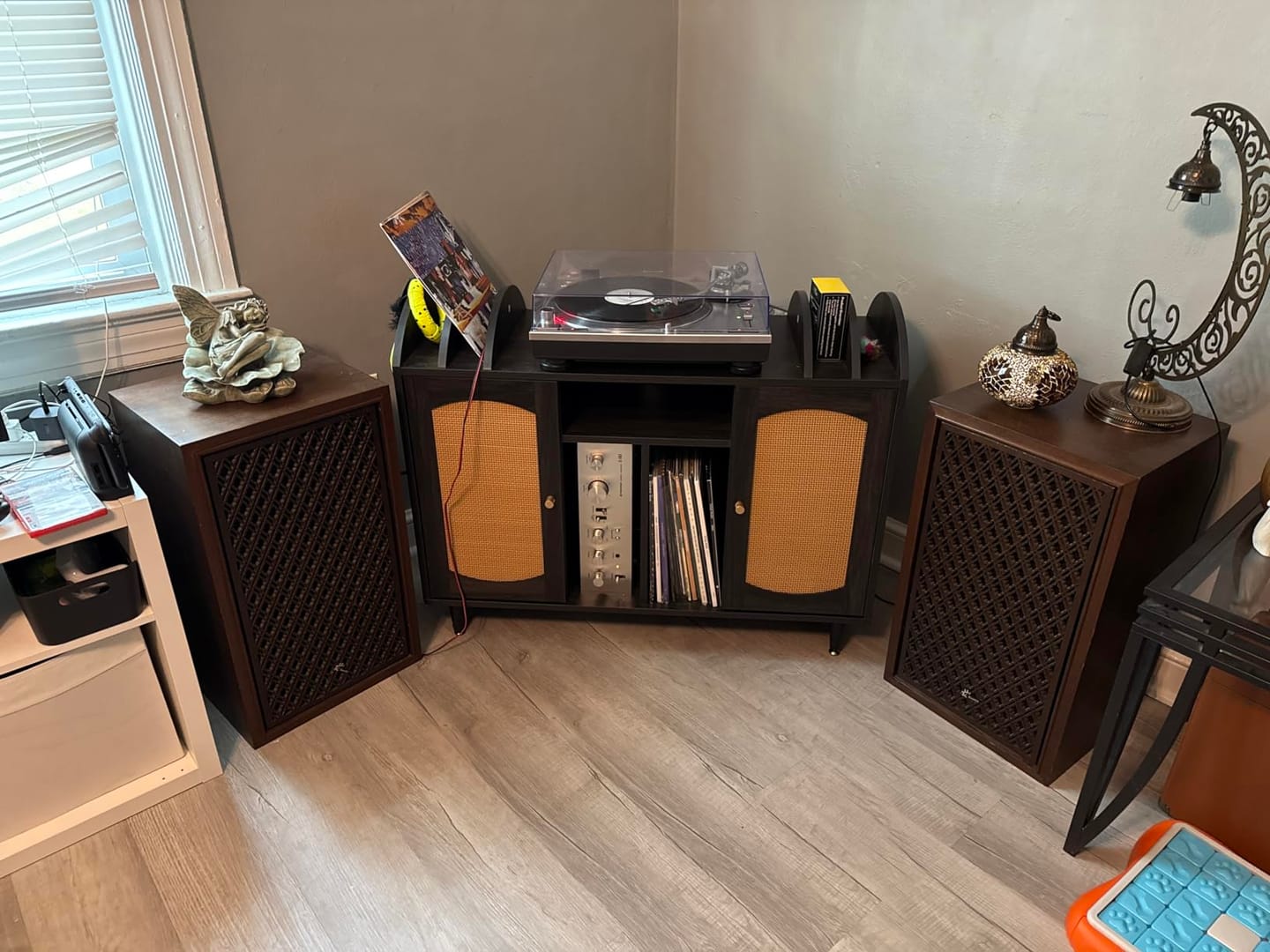 Customer photo review of 38" Rattan Door Record Player Stand
