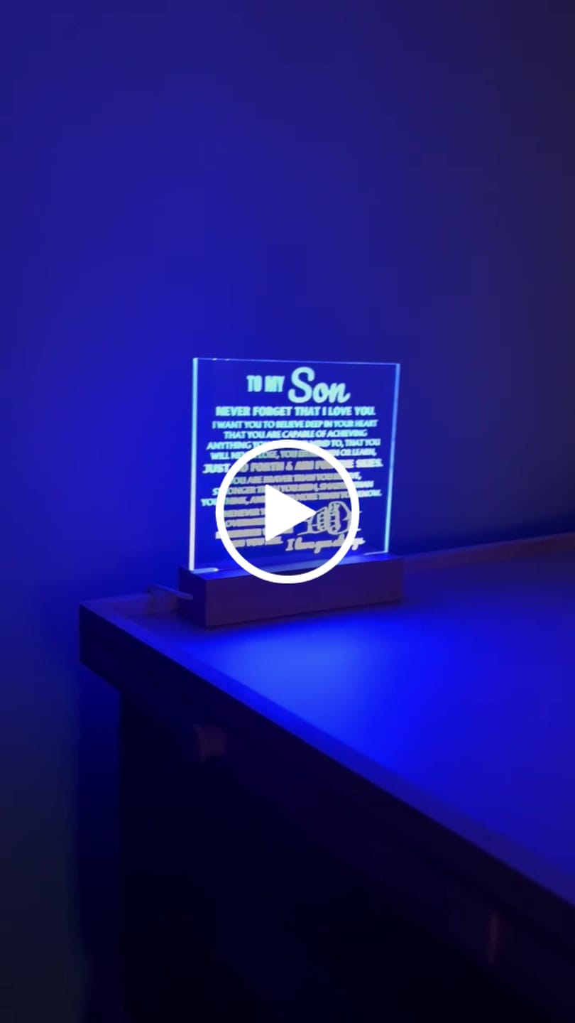 Customer video review of To My Son  "Never Forget That I Love You" | Acrylic Lamp ❤️ AC50S