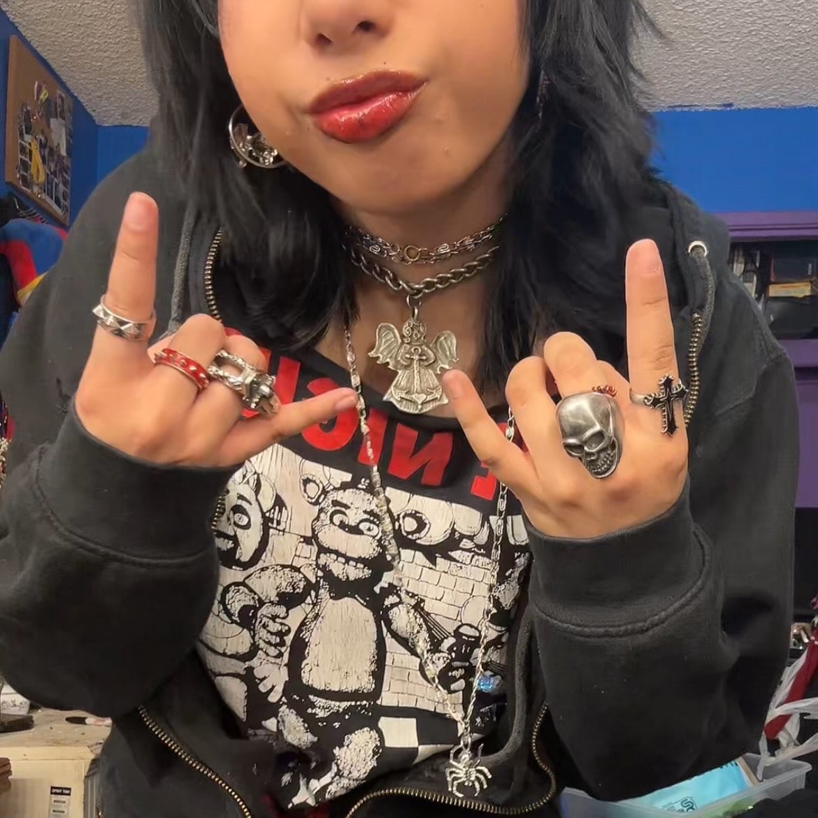 Customer photo review of SPIDER SKULL PENDANT