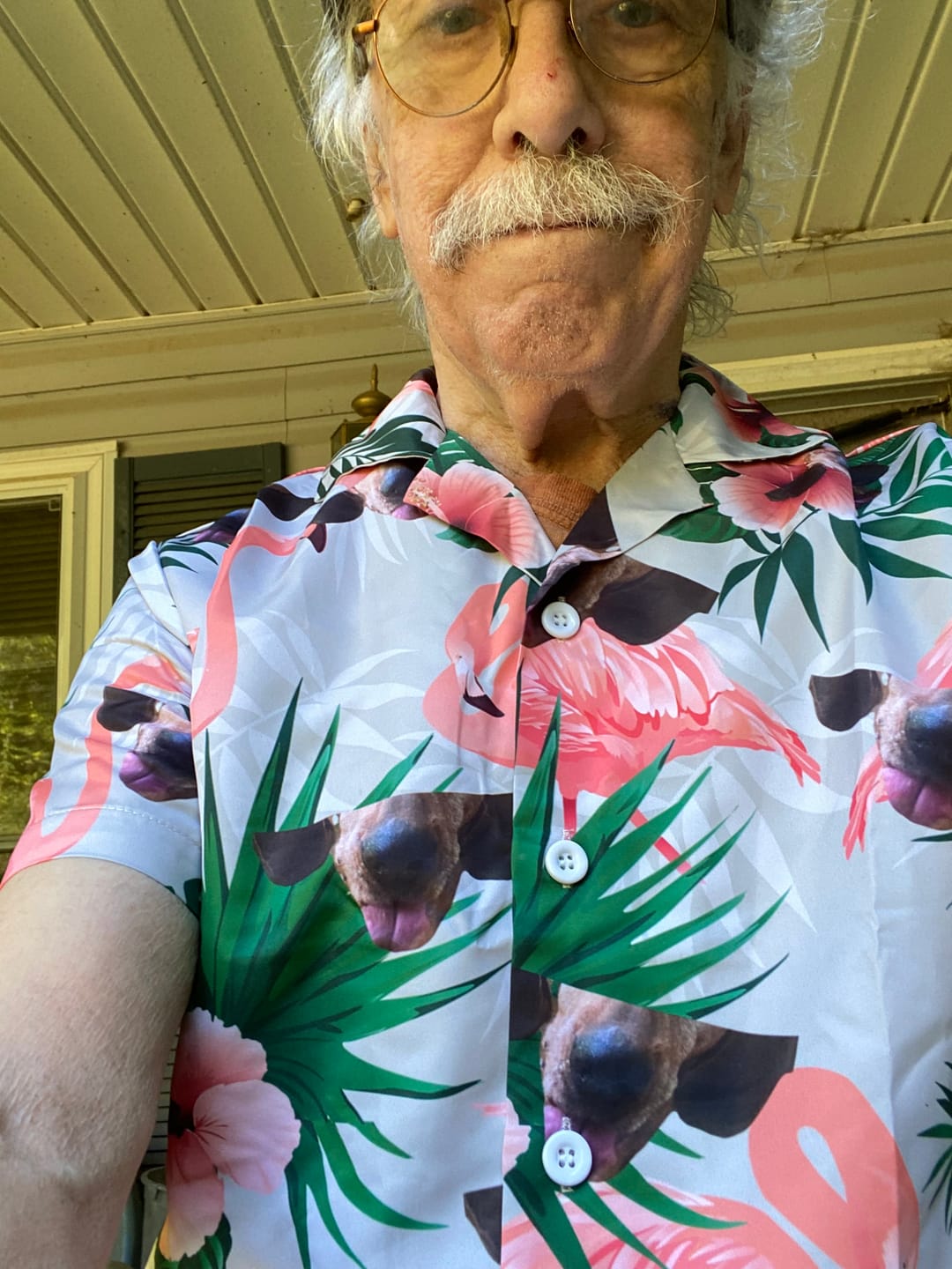 Customer photo review of Flamboyant print  - Personalized Hawaiian Shirt