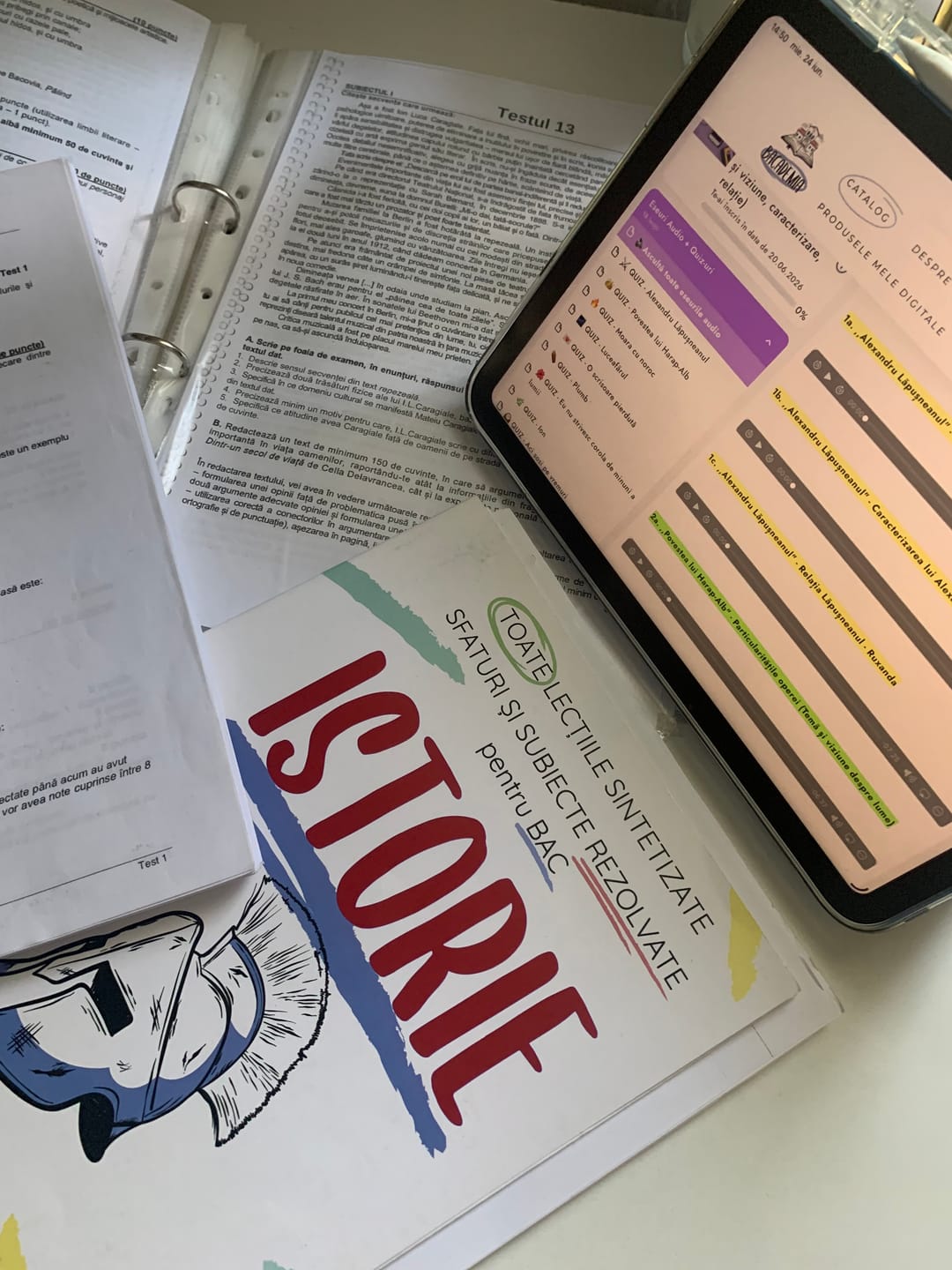 Customer photo review of Audiobook – Eseuri Audio BAC Română (temă și viziune, caracterizare, relație) + Quiz-uri