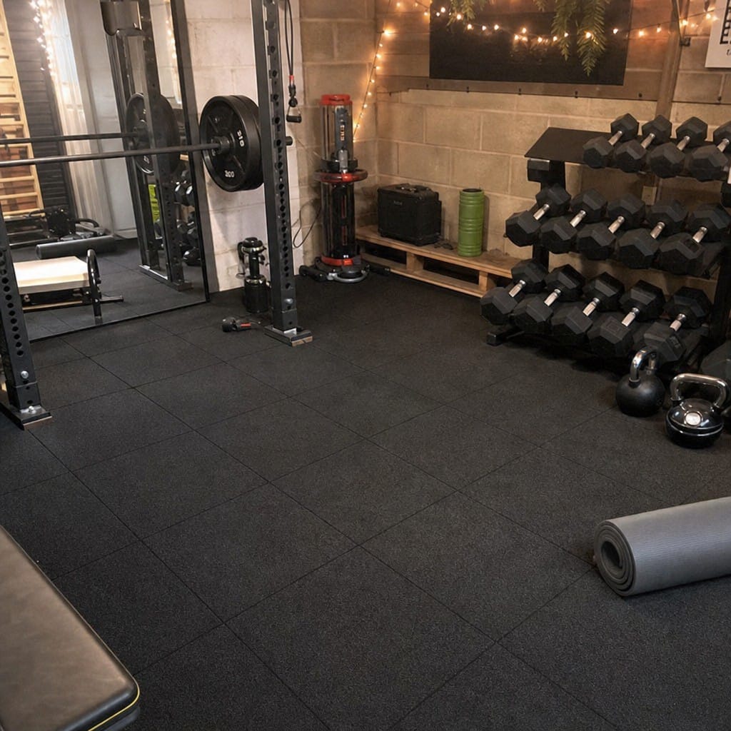 Customer photo review of Interlocking Gym Tiles UK | 17mm Rubber Gym Mats | 80kg Drop Rated