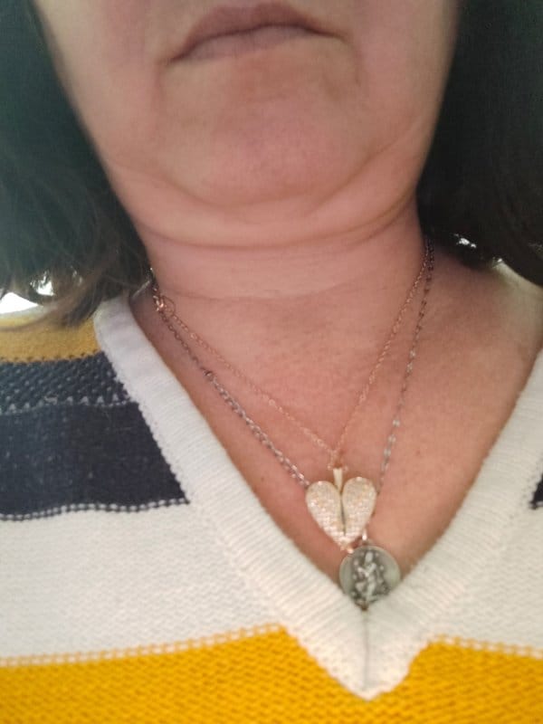 Customer photo review of Custom Angel Wing Photo Locket Necklace