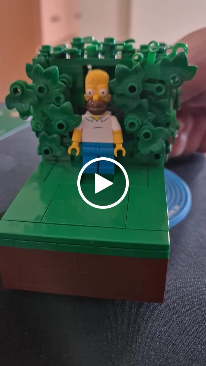 Customer video review of Buildable Homer in the Bushes Display Set