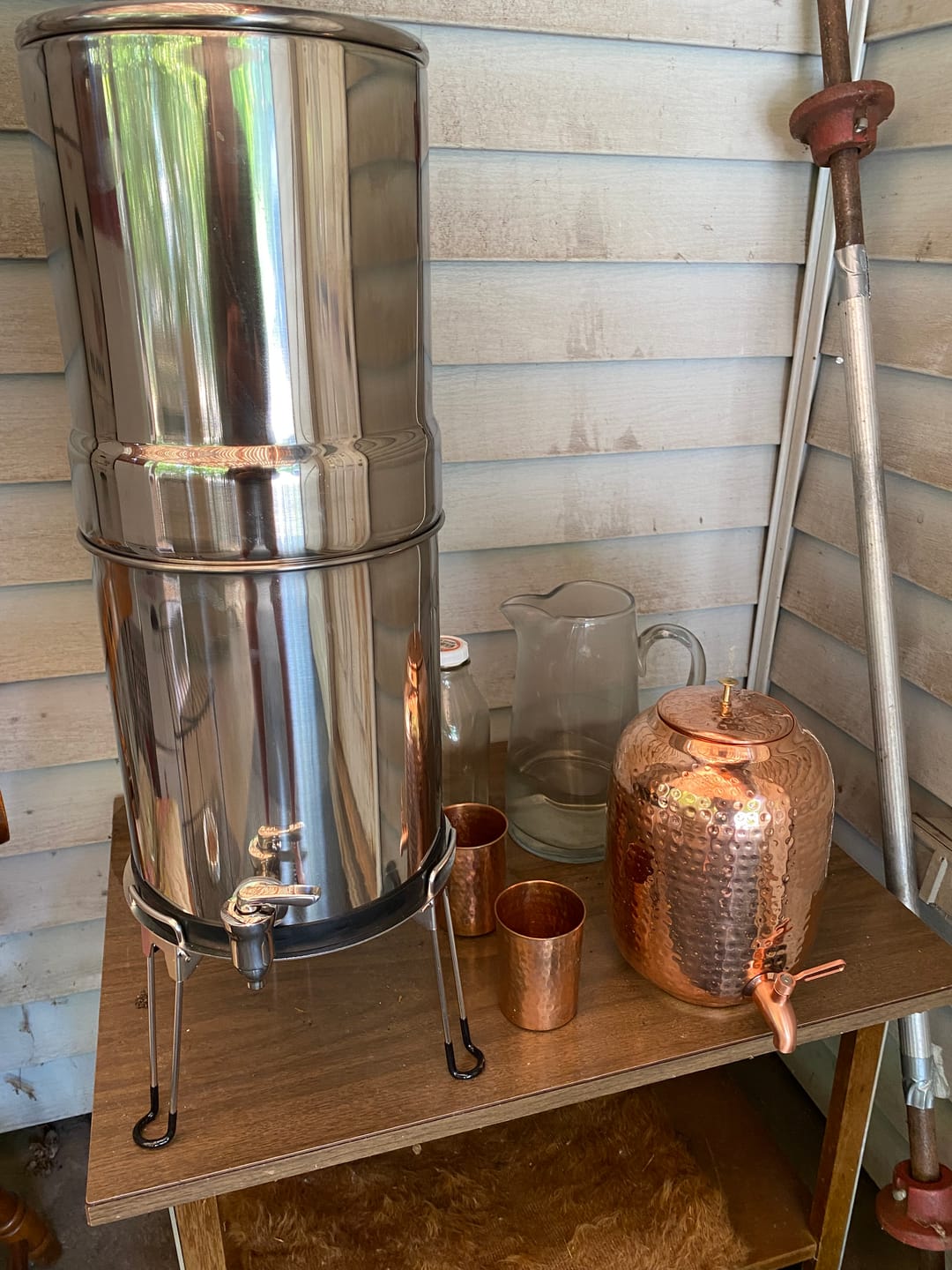 Customer photo review of Dual Carbon Platinum Gravity-Fed Water Filter System