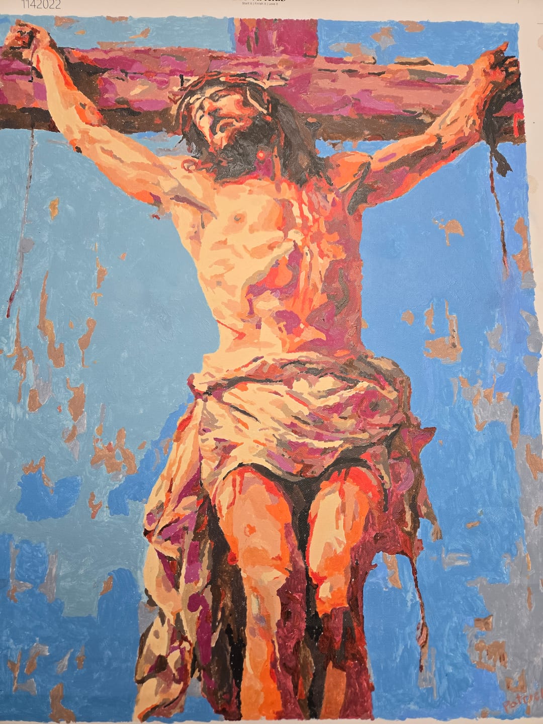 Customer photo review of Jesus on the cross | Paint by Number
