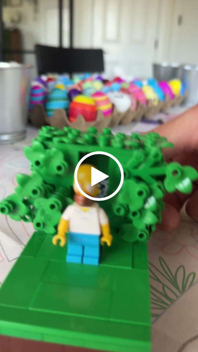 Customer video review of Buildable Homer in the Bushes Display Set