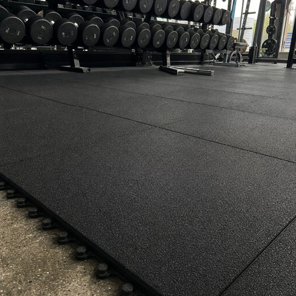 Customer photo review of Interlocking Gym Tiles UK | 17mm Rubber Gym Mats | 80kg Drop Rated