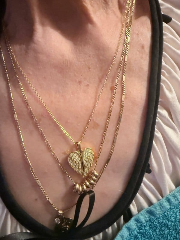 Customer photo review of Custom Angel Wing Photo Locket Necklace