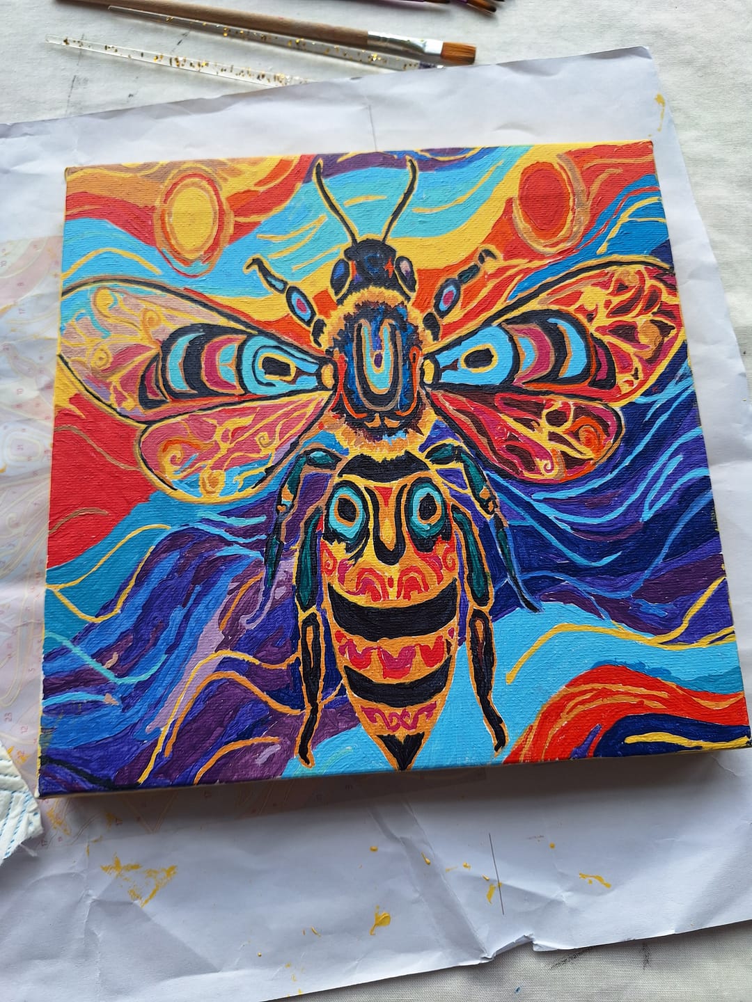 Customer photo review of Psychedelic Sacred Bee Portrait