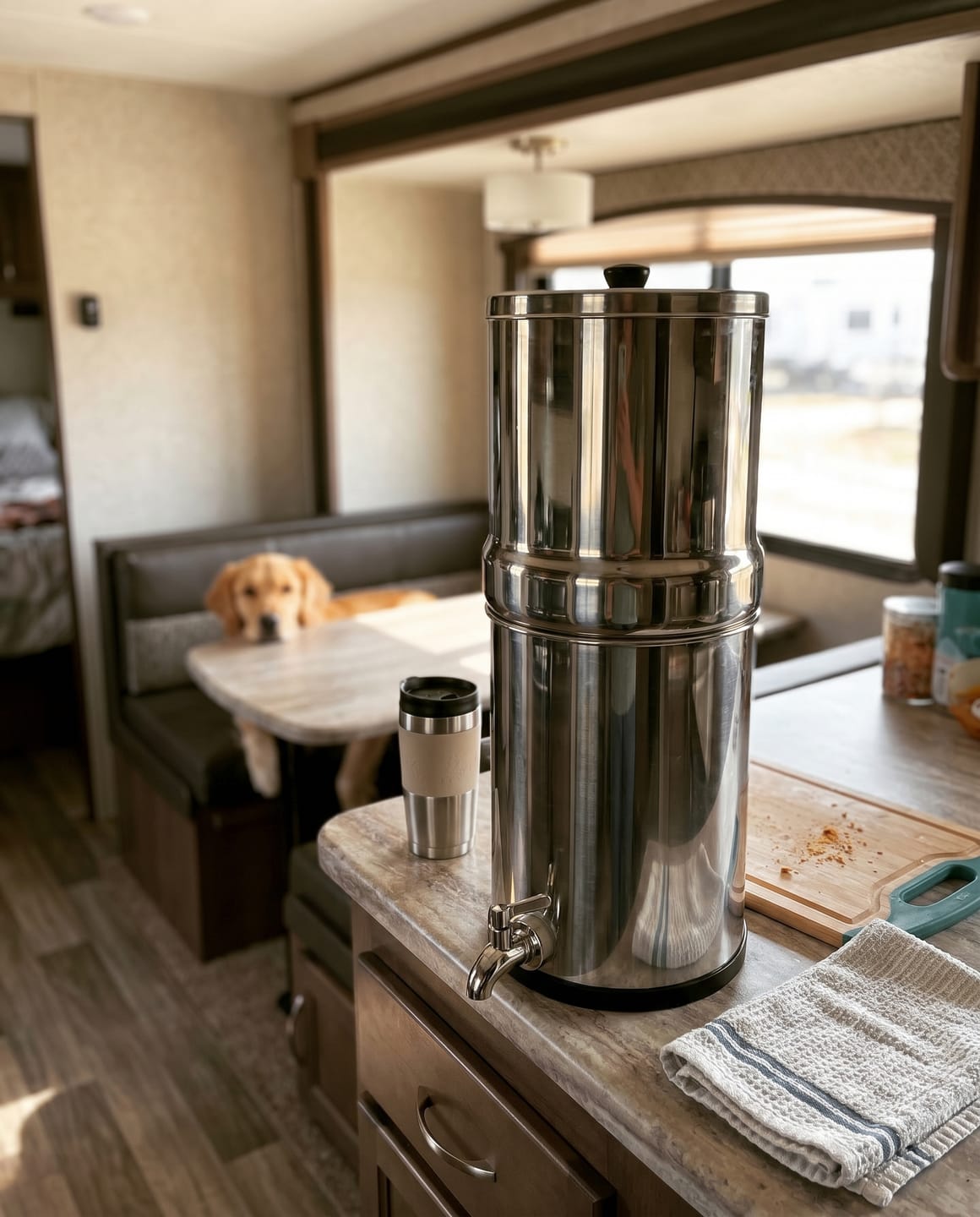 Customer photo review of Big Flow2 Gravity Water Filter System Stainless Steel Countertop 8.5L