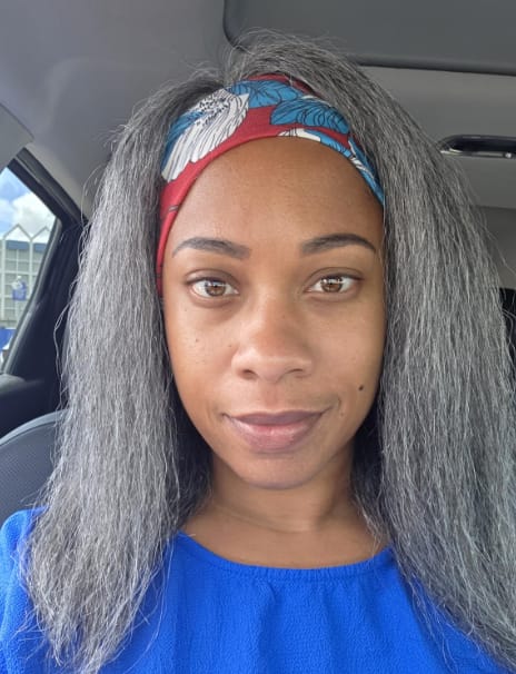 Customer photo review of Luvwin Salt & Pepper Kinky Straight 3 In 1 Half Wig Beginner Friendly Glueless 3/4 Wig 100% Human Hair