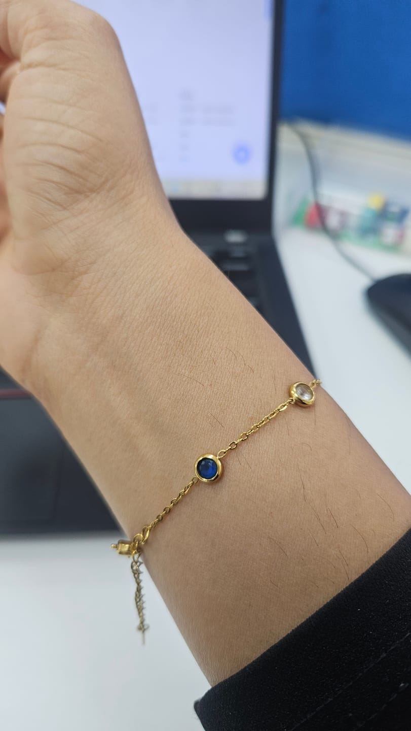 Customer photo review of Multi Crystal Charm Bracelet