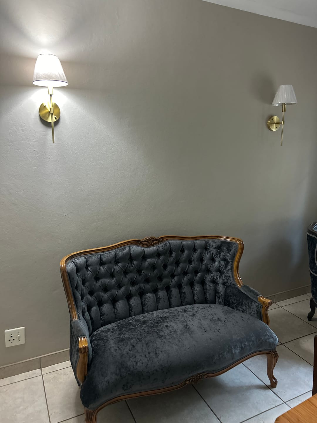 Customer photo review of Liberty S Gold and White Shade Wall Light