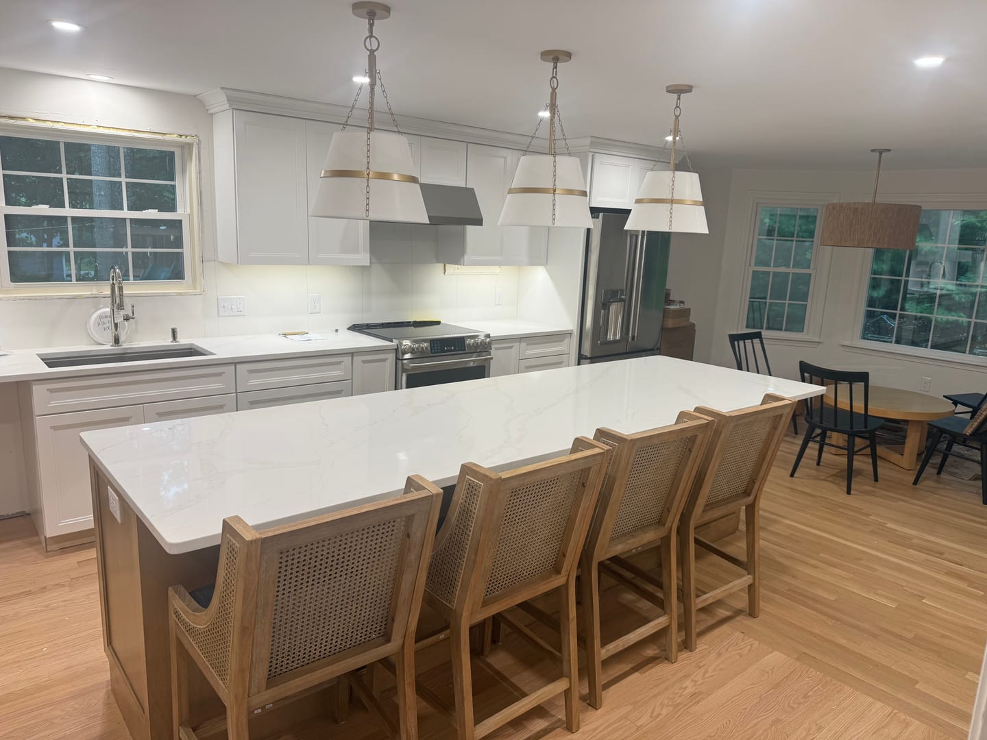 Customer photo review of Modern Casual 4-Light Conical Linen Shade Pendant
