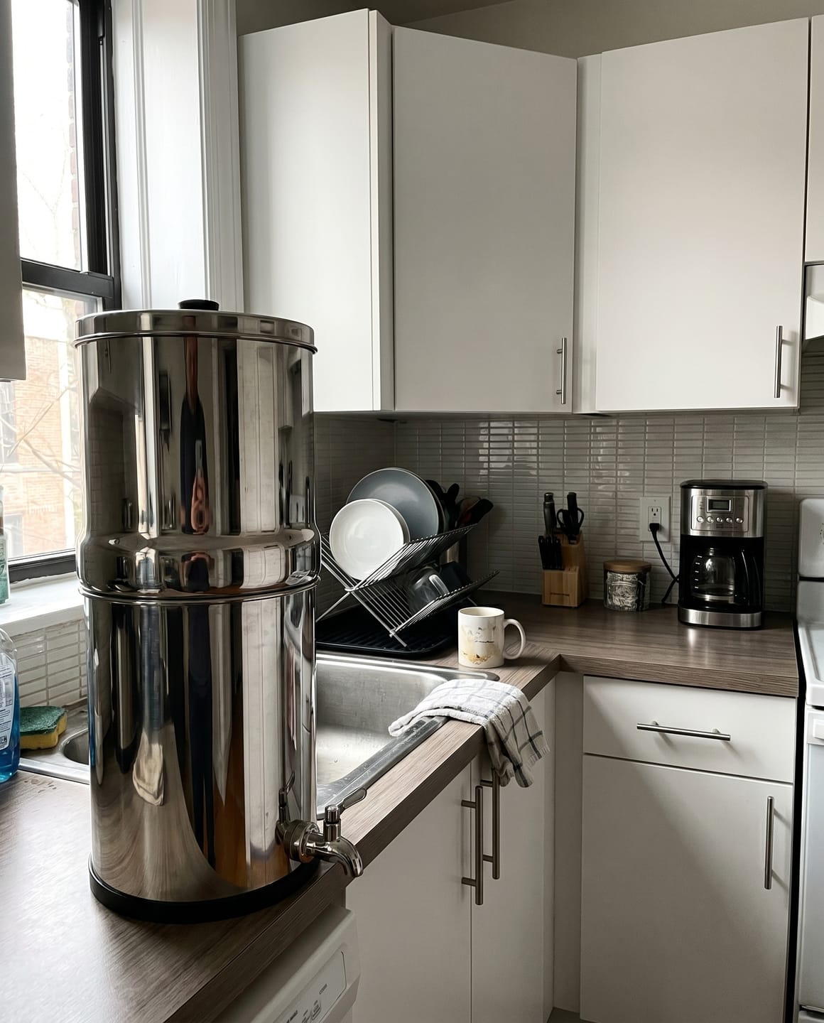 Customer photo review of Big Flow2 Gravity Water Filter System Stainless Steel Countertop 8.5L