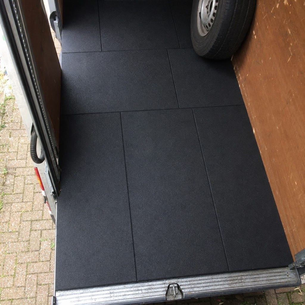 Customer photo review of TitanForce Pro 20mm Rubber Gym Flooring Tiles 100x50cm | Precision Moulded | UK Stock