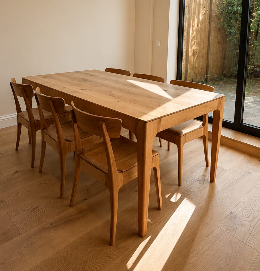 Customer photo review of Cecilia Extendable Oak Dining Table