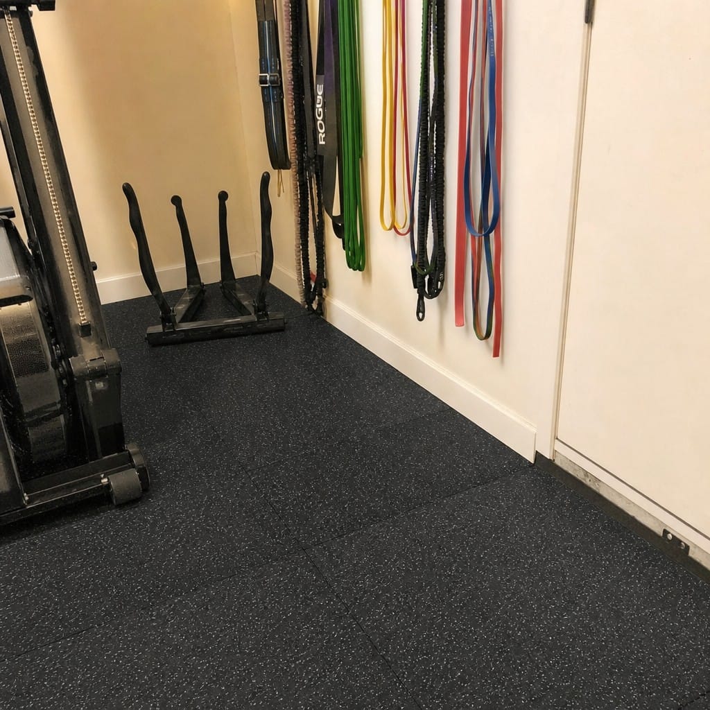 Customer photo review of 30mm Acoustic Rubber Gym Tiles | Soundproof Gym Flooring | 75 dB Noise Reduction | 200kg+ Drop Rated | EN 13893 Certified