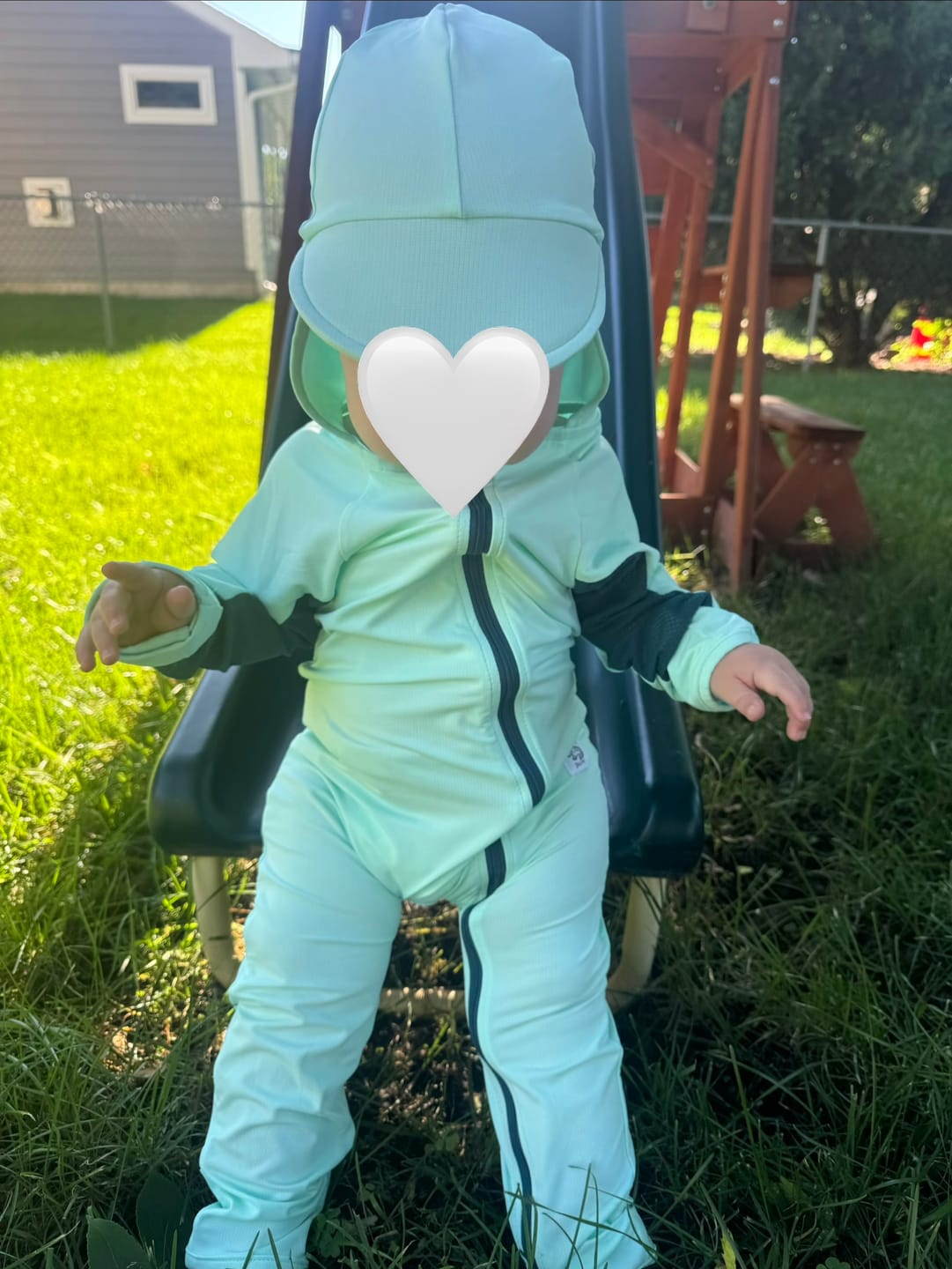 Customer photo review of Baby and Toddler UPF 50+ Sun Protective Onesie